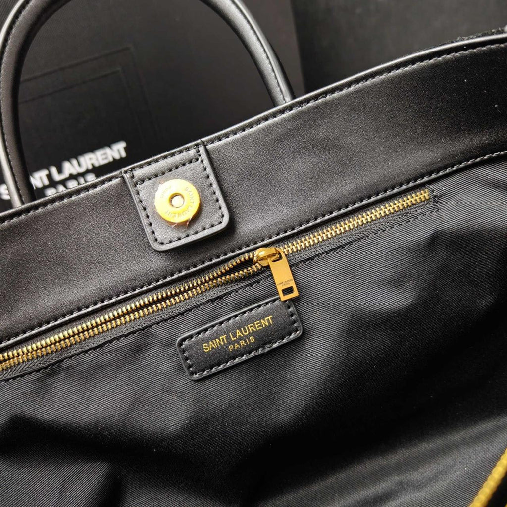 Saint Laurent Toy Cabas YSL Suede Tote Bag (Black)