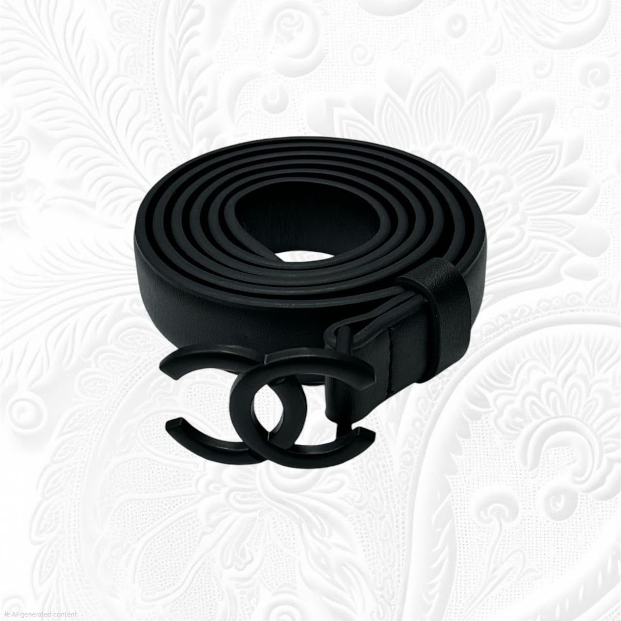 Chanel CC Minimalist Belt (Matte Black / So Black Hardware)