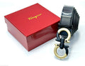Ferragamo Gancini Reversible Belt (Black / Matte Black & Gold Hardware)