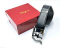 Ferragamo SF Logo Belt (Black / Silver Hardware)