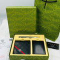 Gucci Signature Web Wallet & Card Holder Gift Set (Black)