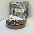Dior 30 Montaigne Belt (Taupe/White)