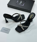 Saint Laurent J’Adore Crystal-Embellished Sandals (Black)