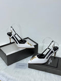 Saint Laurent Cassandra Slingback Pumps (White)