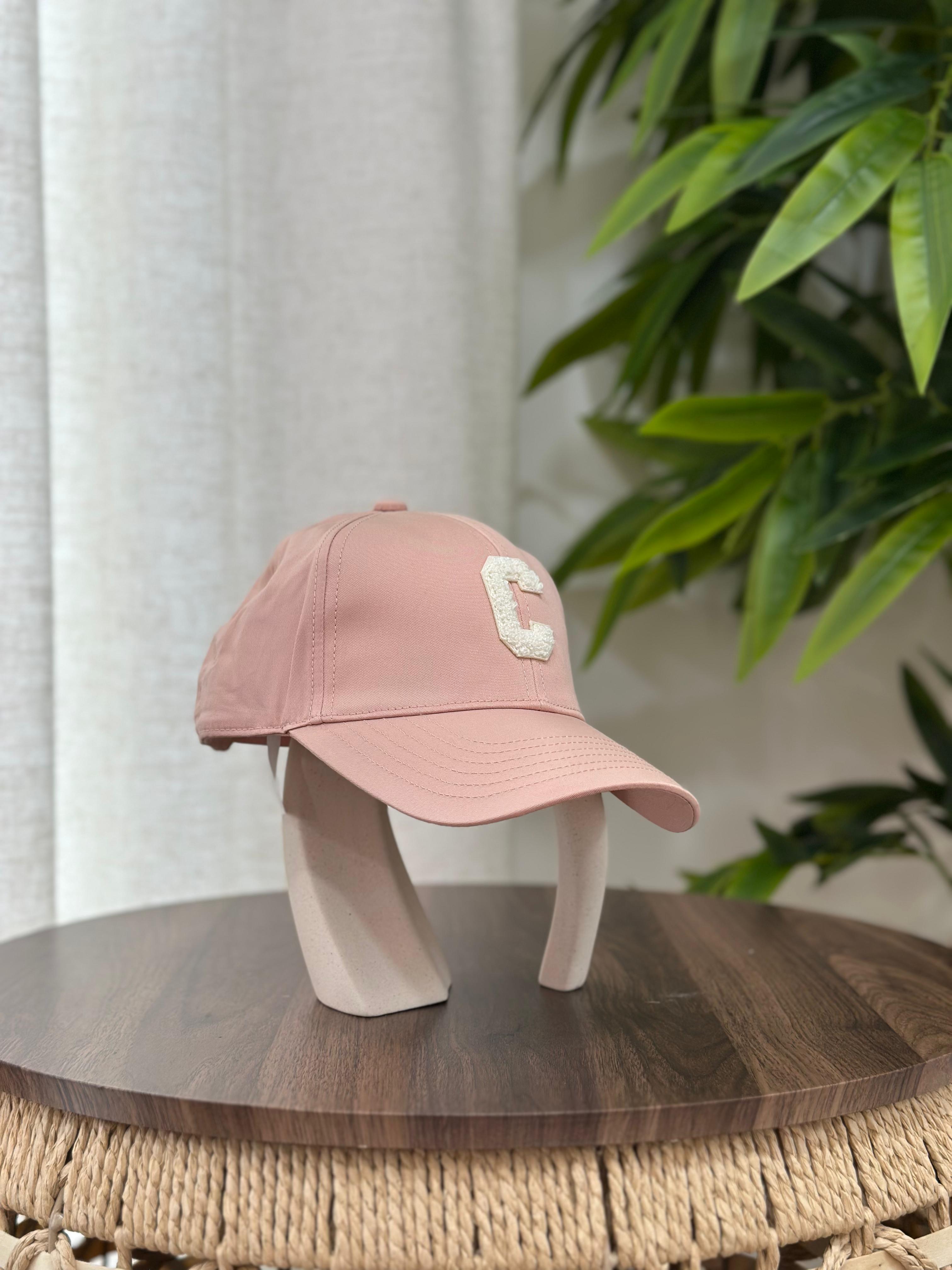 Celine "C" Initial Baseball Cap in Cotton (Light Pink)
