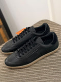 Zegna Triple Stitch Sneaker (Black Leather / Gum Sole)