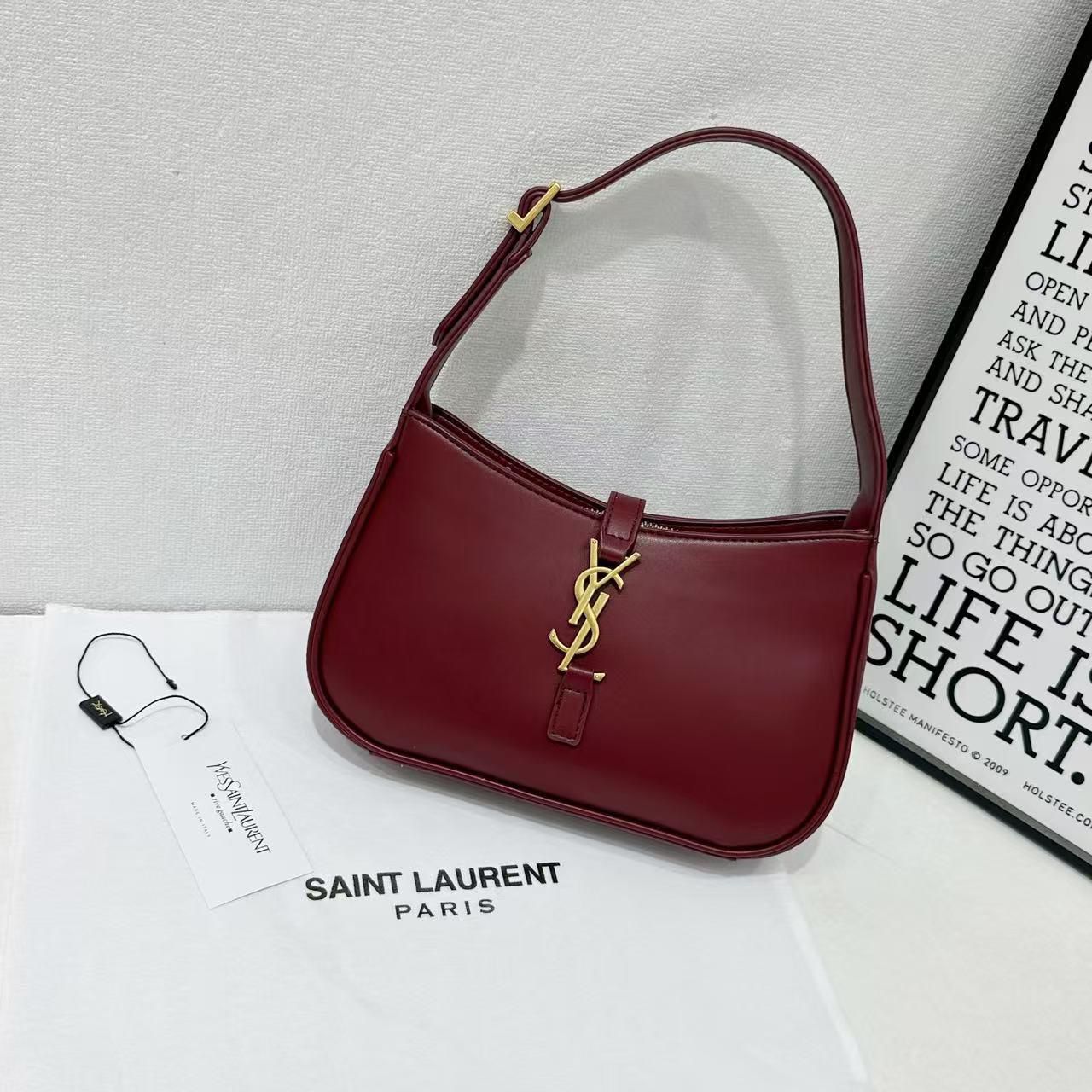 Saint Laurent 5 à 7 Hobo Bag(Opyum Burgundy / Deep Red)