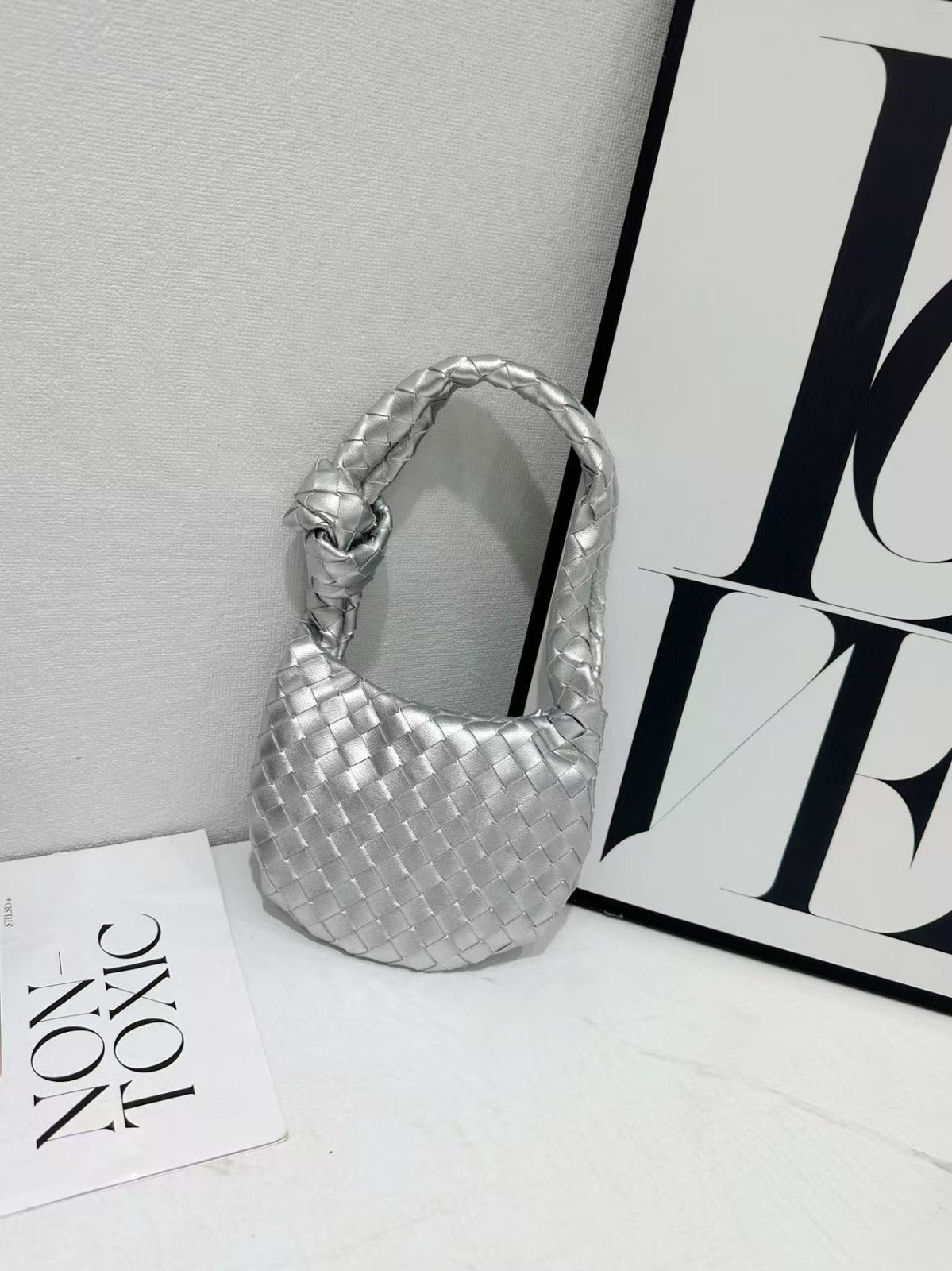 Bottega Veneta Mini Jodie (Metallic Silver)