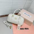 Miu Miu Arcadie Patent Leather Bag (White / Talc)