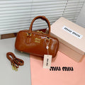 Miu Miu Arcadie Patent Leather Bag (Cognac / Caramel Brown)