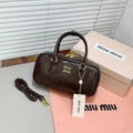 Miu Miu Arcadie Patent Leather Bag (Dark Brown)