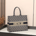 Dior Book Tote (Blue Oblique Embroidery)