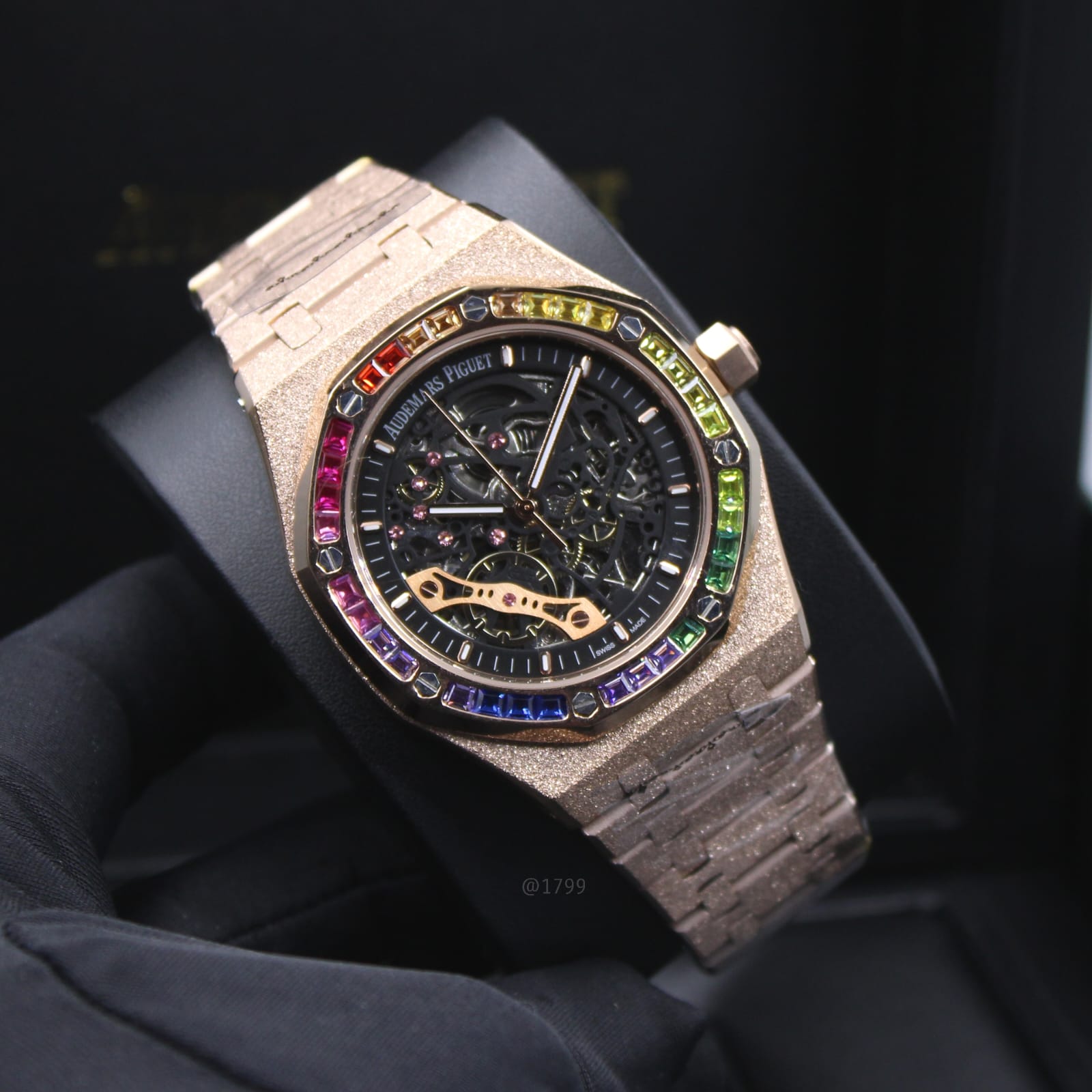 Audemars Piguet Royal Oak Double Balance Wheel Openworked Rainbow (Frosted Rose Gold / Skeleton)