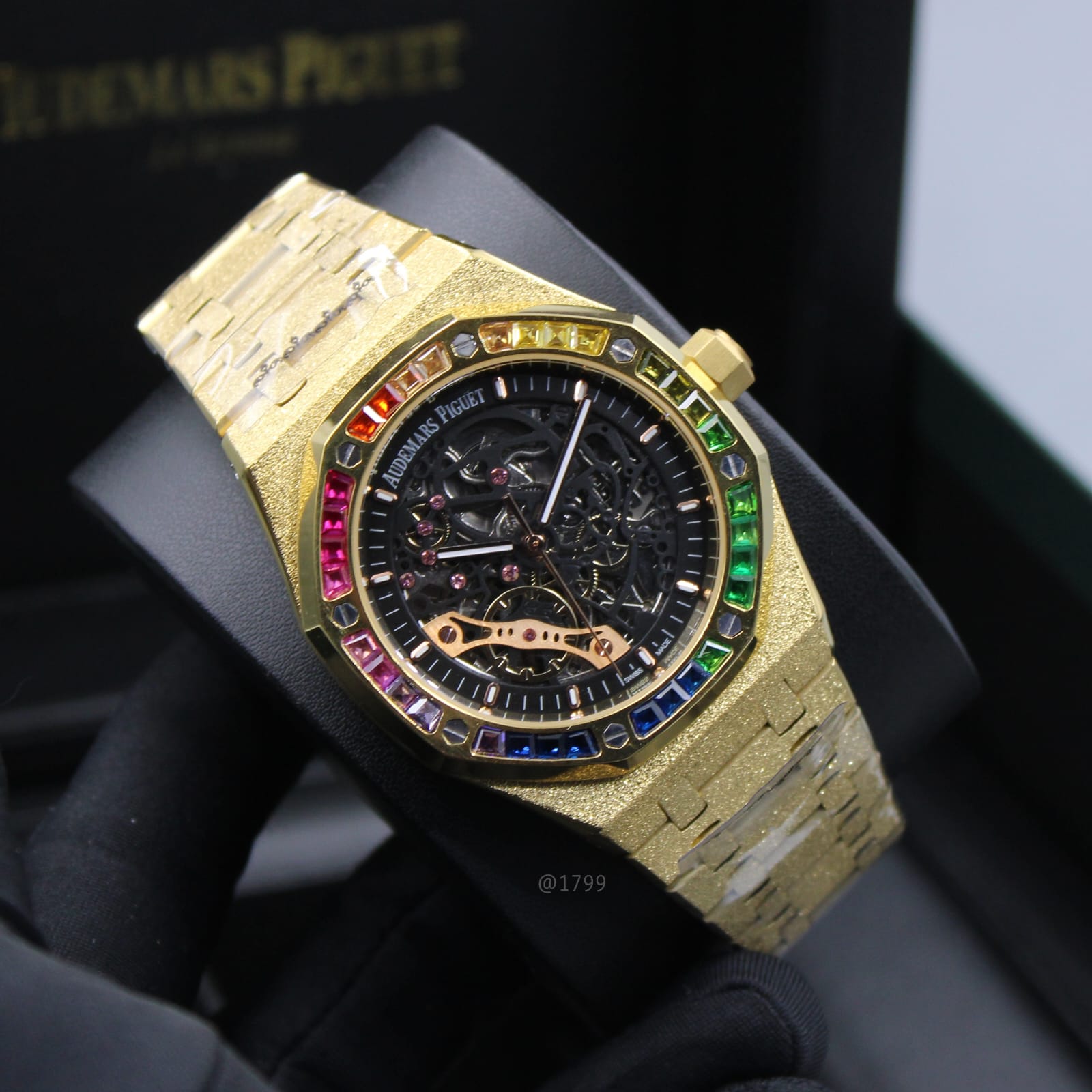 Audemars Piguet Royal Oak Double Balance Wheel Openworked Rainbow (Frosted Yellow Gold / Skeleton)