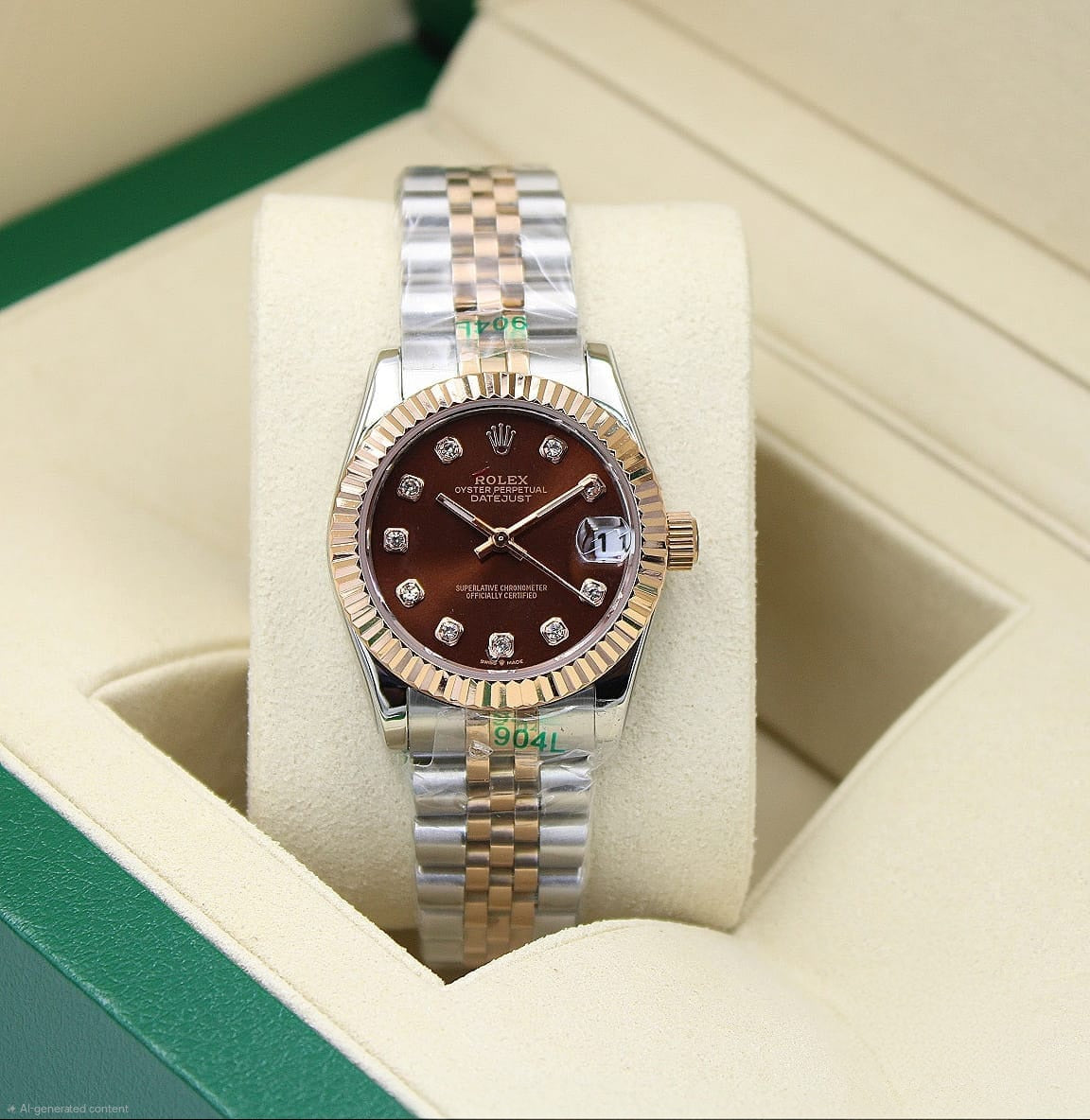 Rolex Datejust 31 (Rolesor Two-Tone Silver/Gold with Chocolate Diamond Dial)