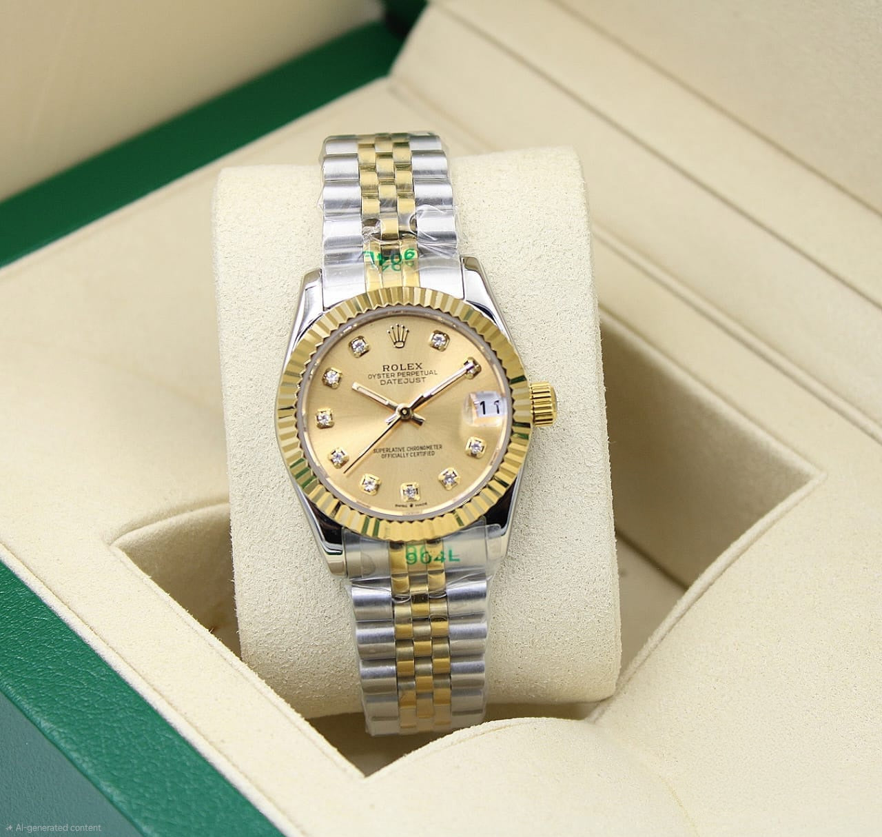 Rolex Datejust 31 (Rolesor Two-Tone Silver/Gold with Champagne Diamond Dial)