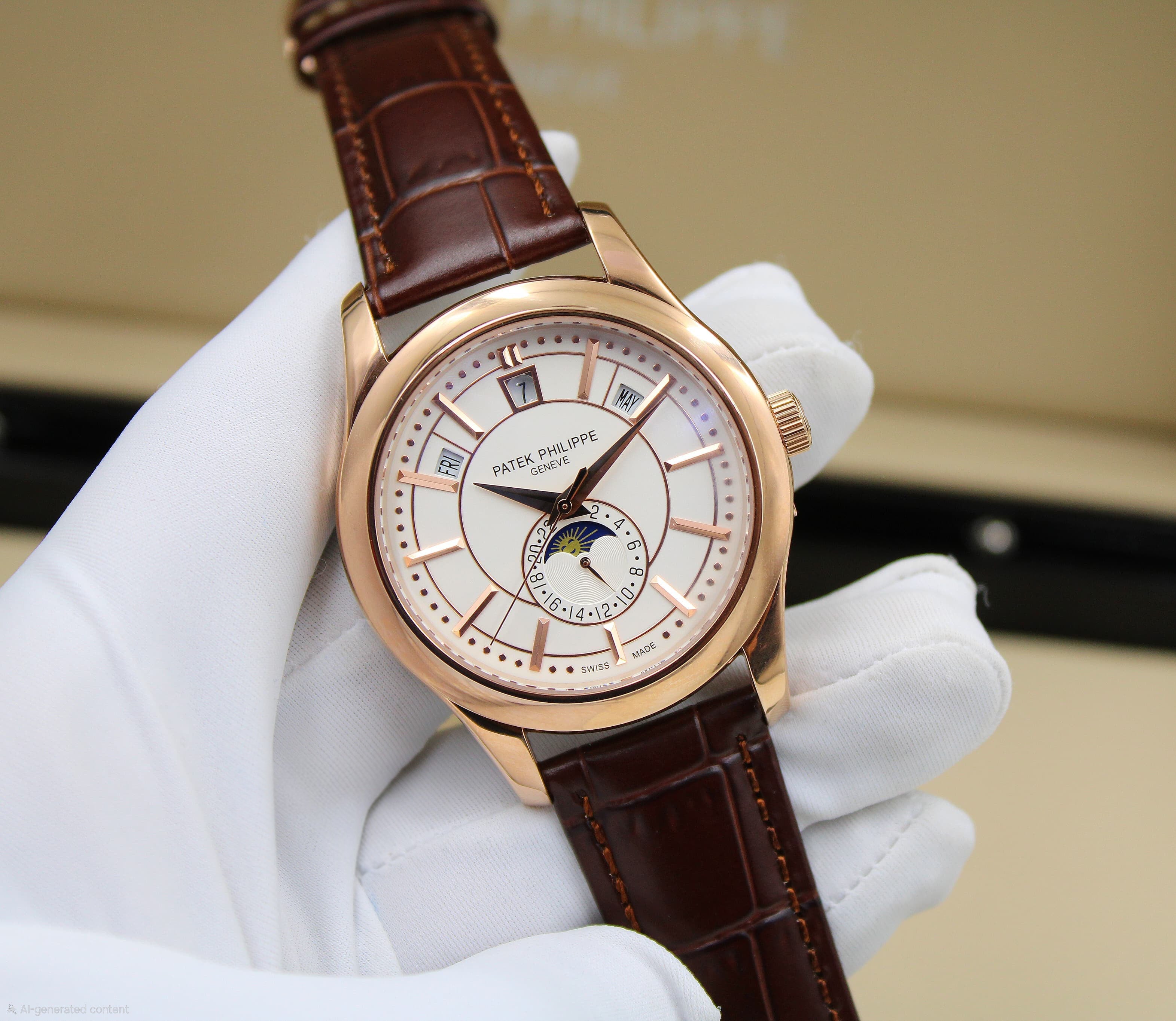 Patek Philippe Complications Annual Calendar 5205R (Rose Gold / White Dial)