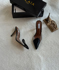 Alaïa Plexi and Patent Leather Mules (Black / Clear)