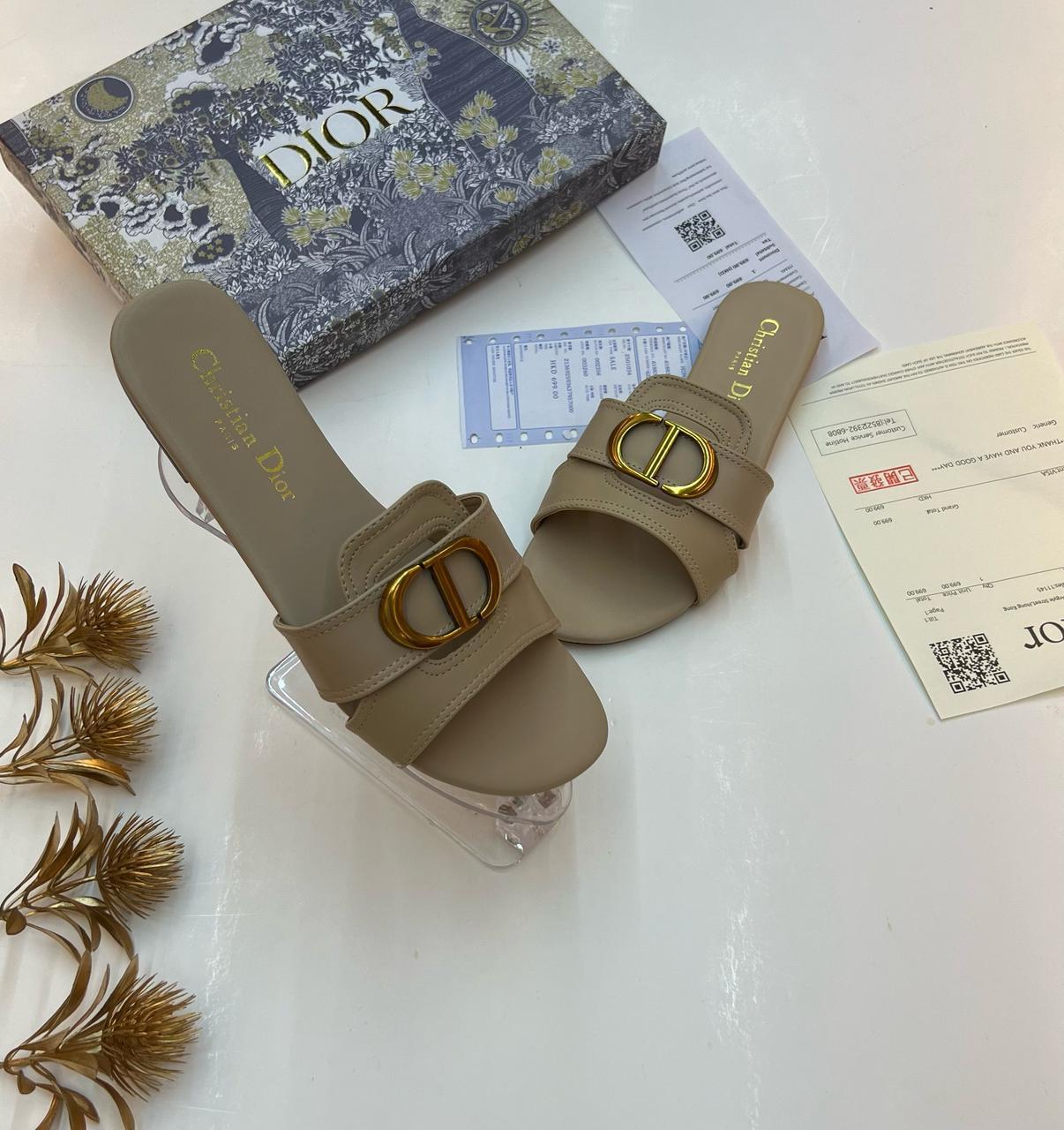 Dior 30 Montaigne Slide (Taupe / Beige)