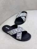 Dior Aqua Slide (Grey Dior Oblique Jacquard / Black)
