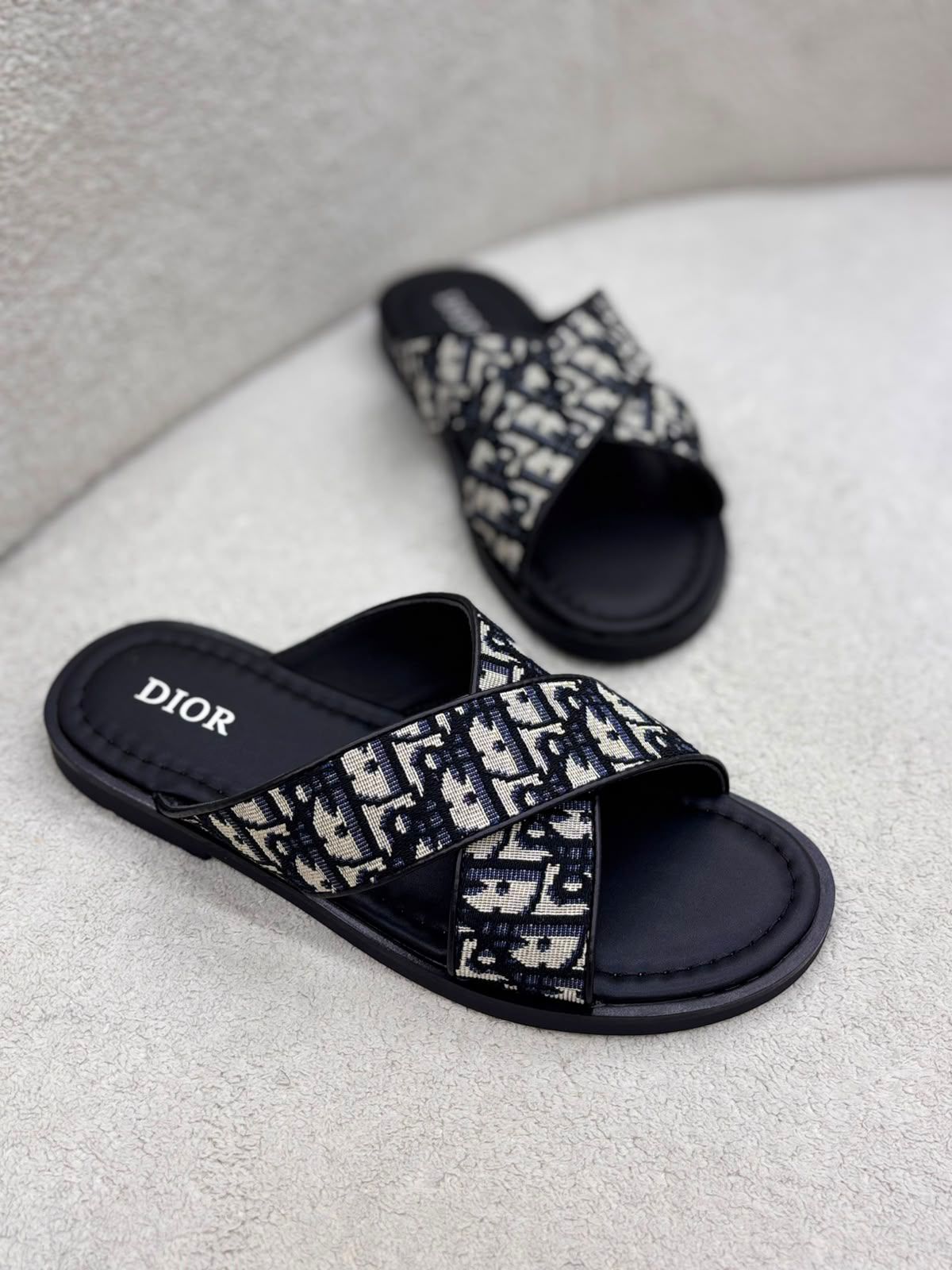 Dior Aqua Slide (Dior Oblique Jacquard / Black)
