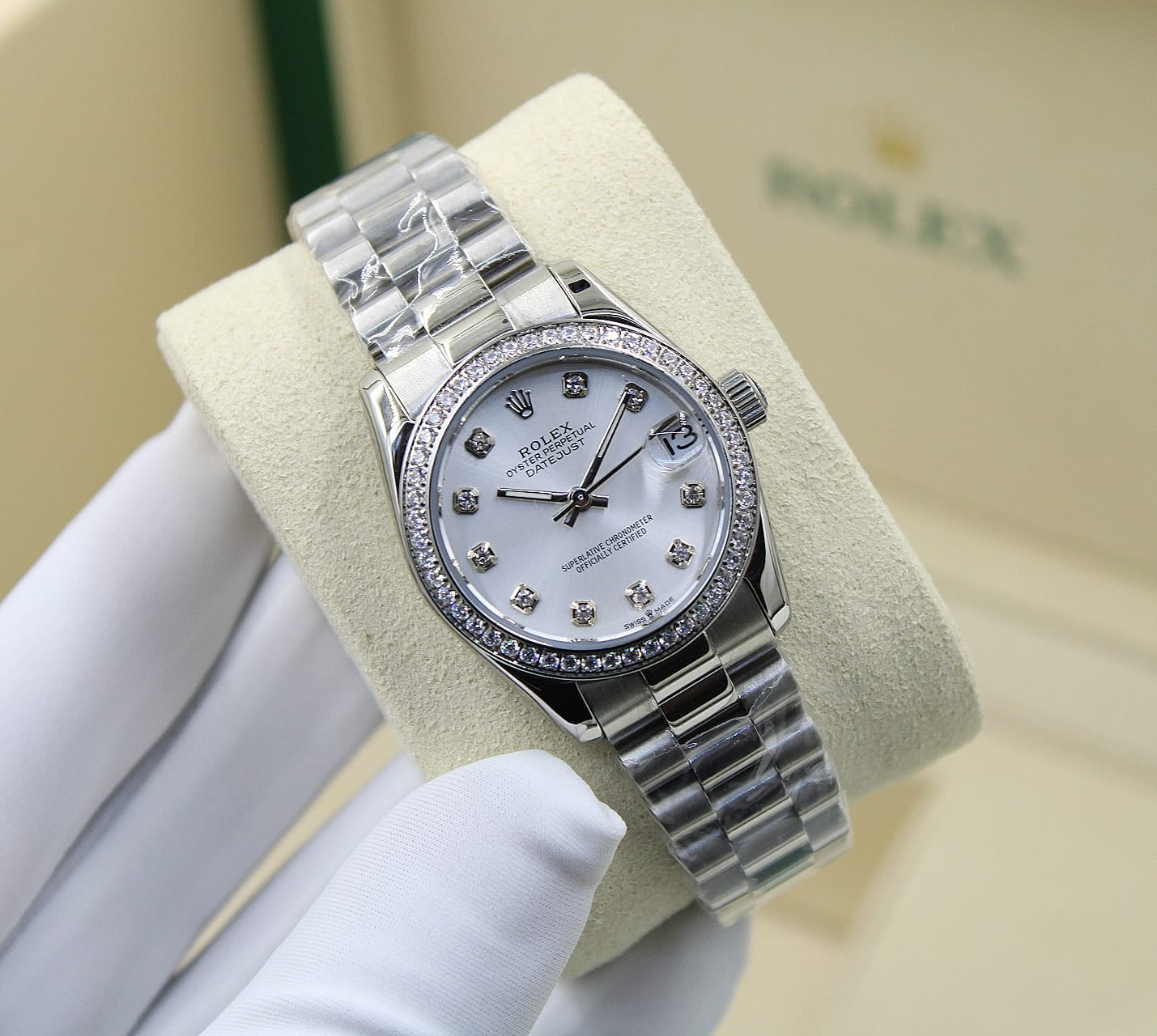 Rolex Oyster Perpetual Datejust Diamond Watch (Stainless Steel / Mother-of-Pearl Dial)