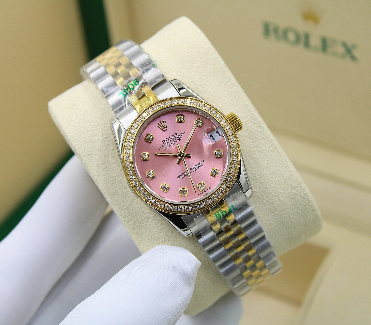 Rolex Lady-Datejust (Yellow Rolesor / Pink Dial)