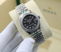 Rolex Oyster Perpetual Datejust Diamond Watch (Stainless Steel / Black Dial)
