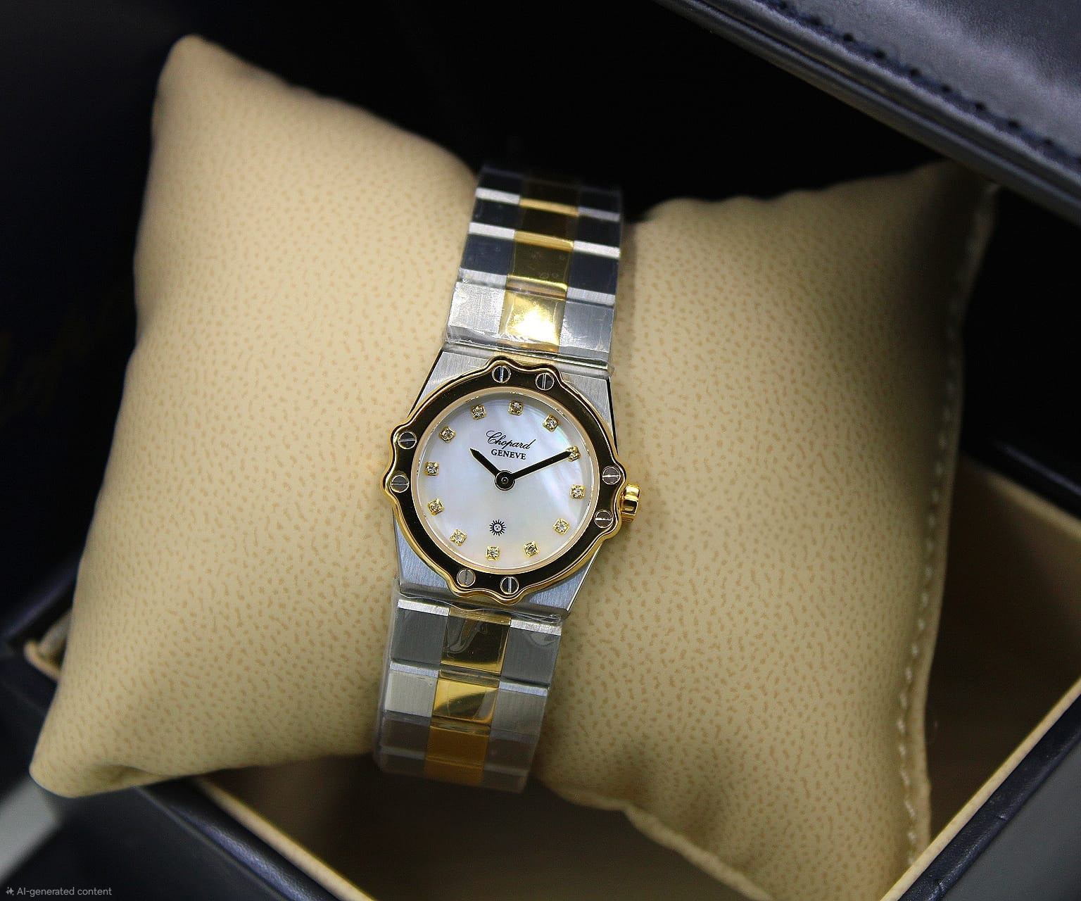 Chopard St. Moritz Two-Tone Watch (Stainless Steel / Yellow Gold / Mother-of-Pearl Dial)