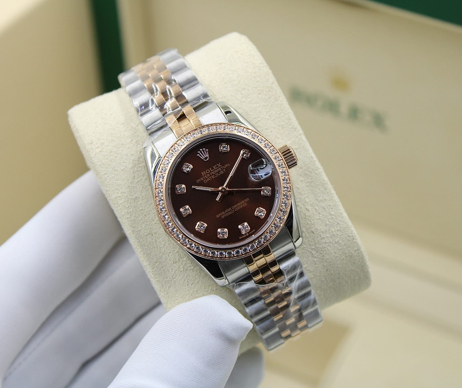 Rolex Lady-Datejust (Everose Rolesor / Chocolate Dial)