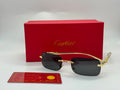 Cartier Panthère De Cartier Rimless Sunglasses (Gold / Dark Grey)