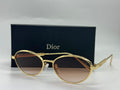 Dior Oval Metal Sunglasses (Gold/Brown Gradient)