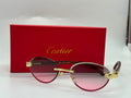 Cartier Panthère de Cartier Rimless Sunglasses (Gold / Pink Gradient)