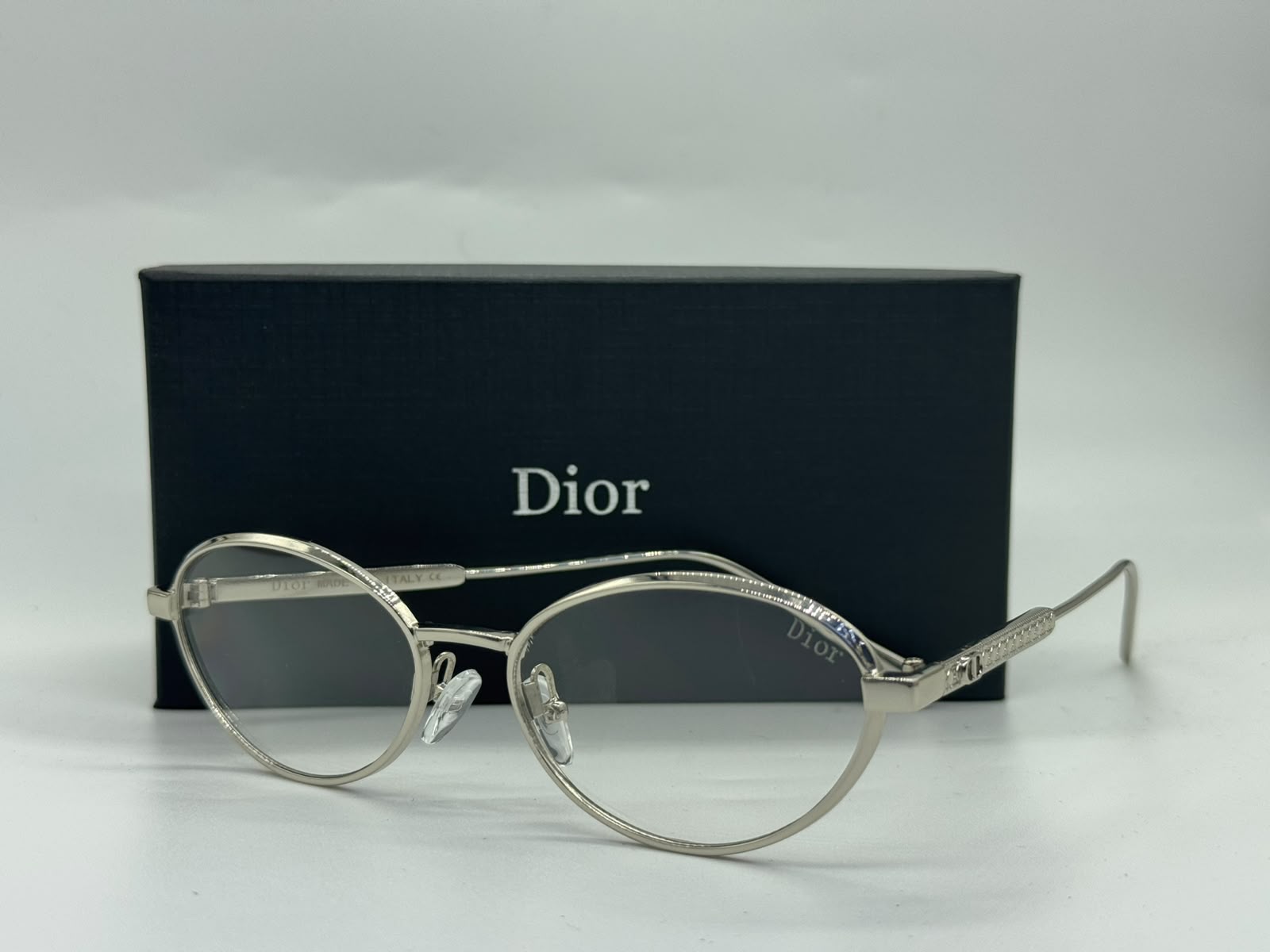 Dior Oval Metal Eyeglasses (Silver)