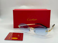 Cartier Premiere Rimless Sunglasses (Gold / Light Blue)