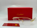 Panthère de Cartier Rimless Rectangular Glasses (Gold / Clear)