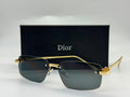 Dior Rimless Rectangular Sunglasses (Gold/Grey Gradient)