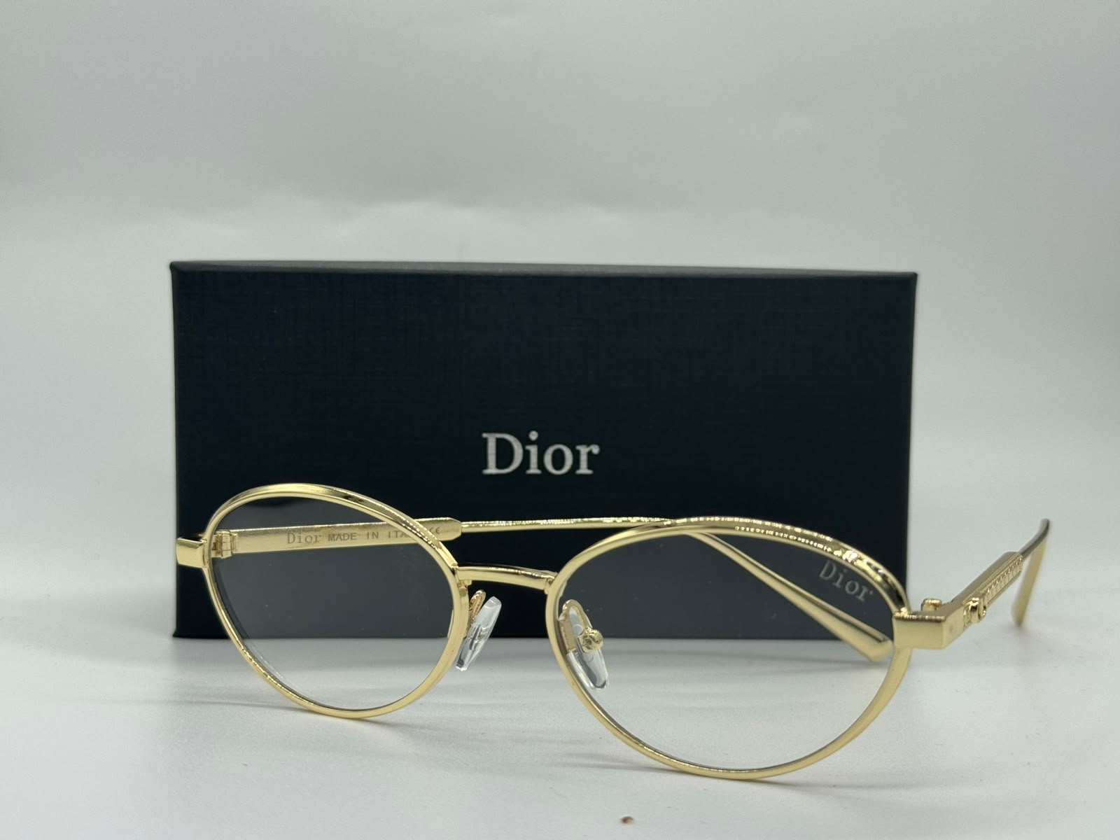 Dior Oval Metal Eyeglasses (Gold)
