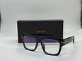 Tom Ford Square Blue Block Eyeglasses (Black)