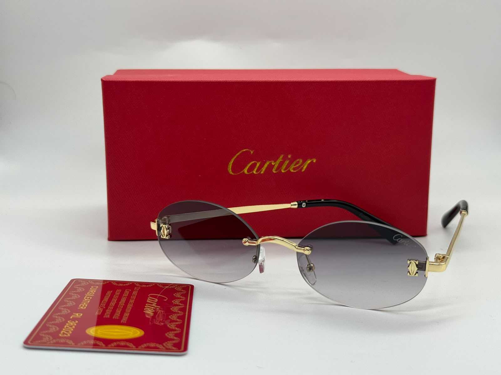 Cartier Premiere Rimless Sunglasses (Gold / Grey Gradient)