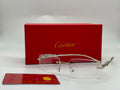 Cartier Panthère de Cartier Rimless Eyeglasses (Platinum/Silver and Clear)