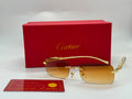 Cartier Panthère de Cartier Rimless Sunglasses (Gold and Brown Gradient)