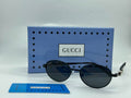 Gucci Charm Detail Round Sunglasses (Black)