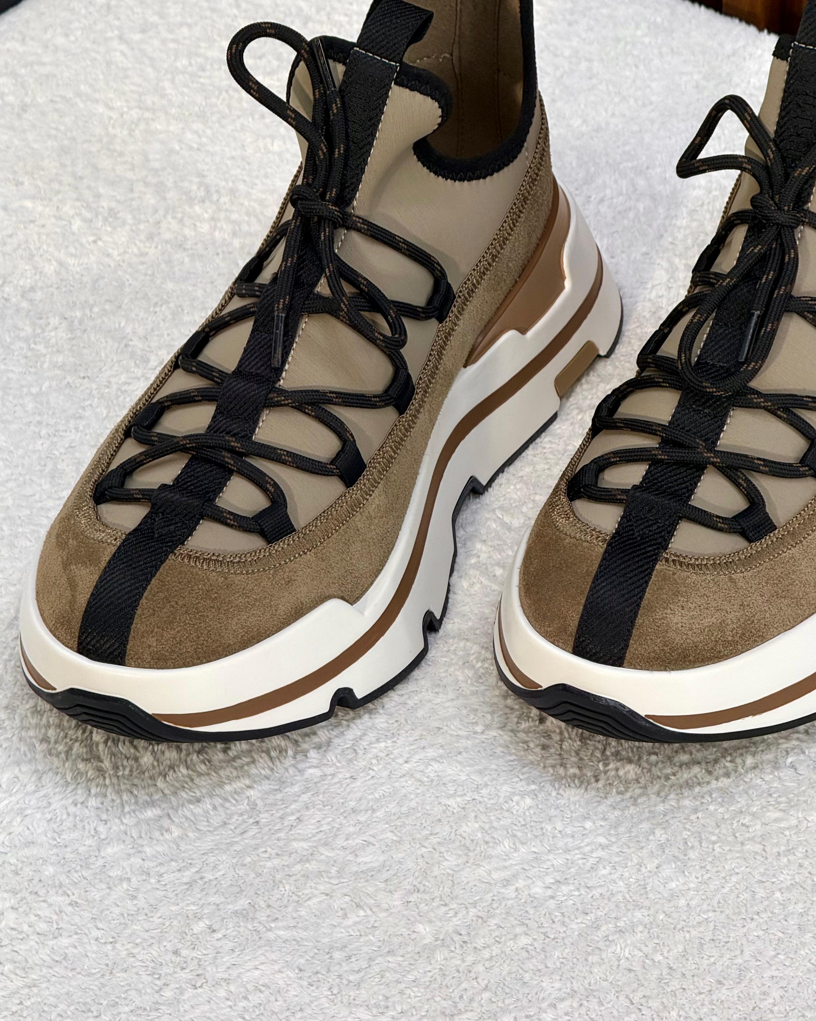 ZEGNA Triple Stitch™ Vetta Sneakers (Beige / Foliage Brown Suede)
