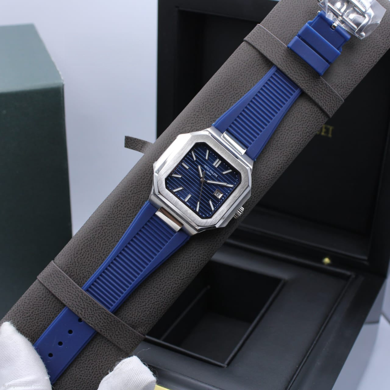 Patek Philippe Cubitus Ref. 5821/1A (Blue Dial / Blue Composite Strap Custom)