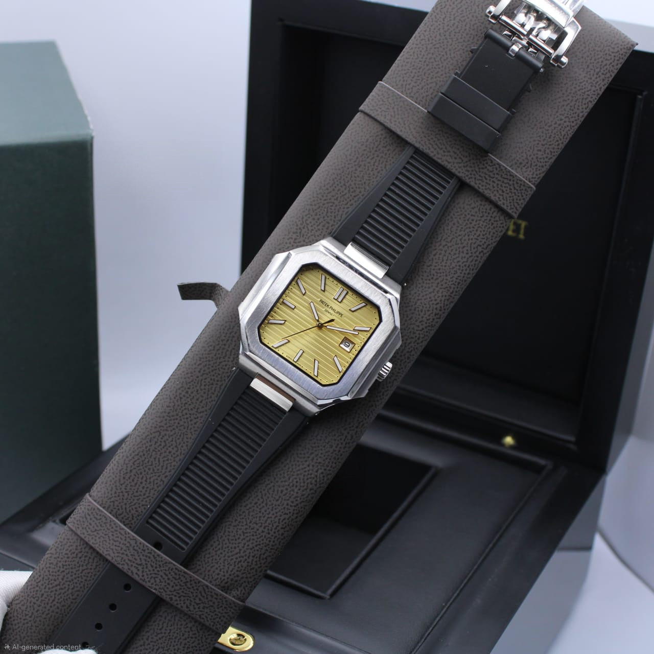 Patek Philippe Cubitus Ref. 5821/1A (Yellow Gold Dial / Black Composite Strap Custom)