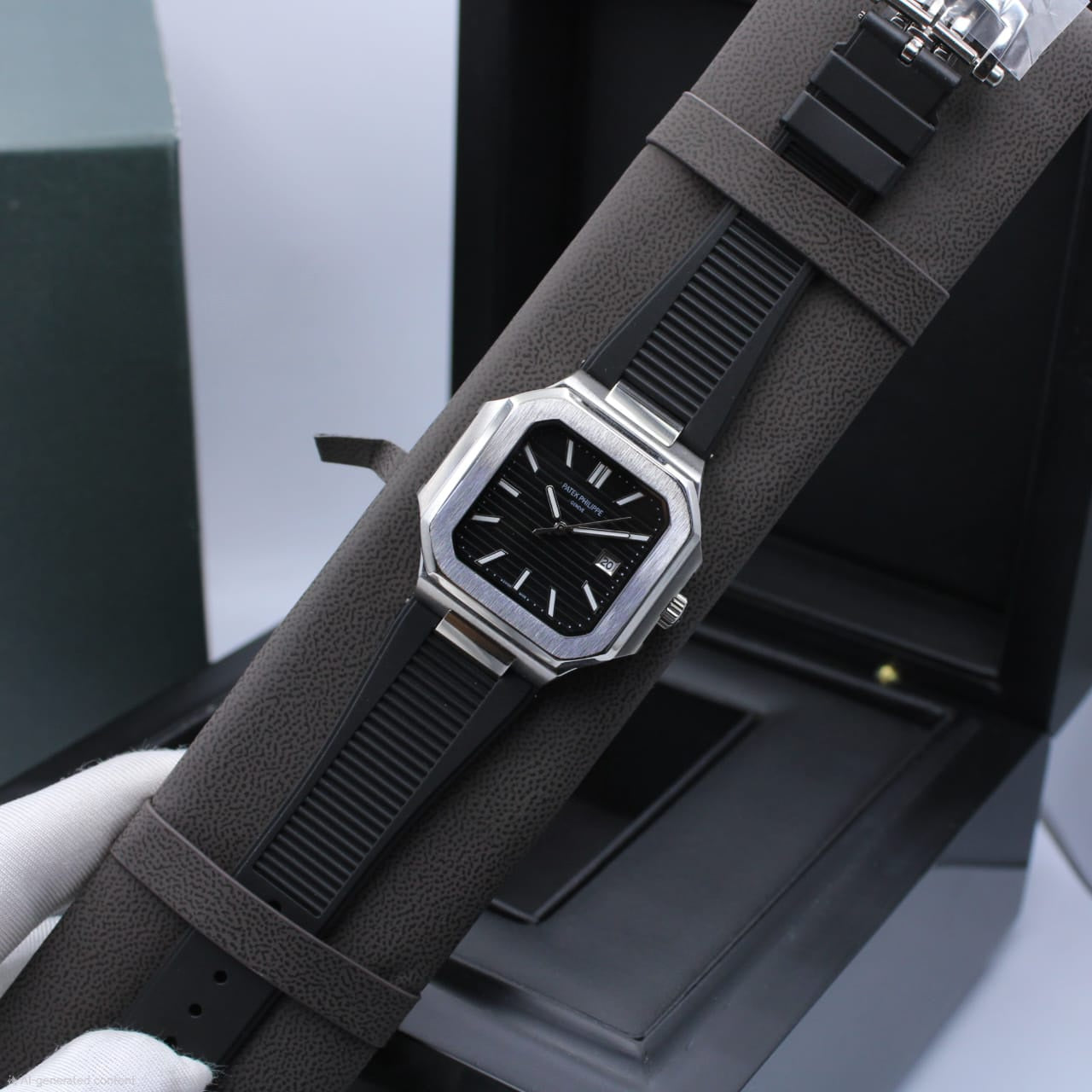 Patek Philippe Cubitus Ref. 5821/1A (Black Dial / Black Composite Strap Custom)
