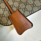 Gucci Padlock GG Small Shoulder Bag (Beige/Ebony with Brown Trim)