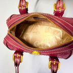 Tory Burch T Monogram Leather Mini Barrel Bag (Plum / Burgundy)