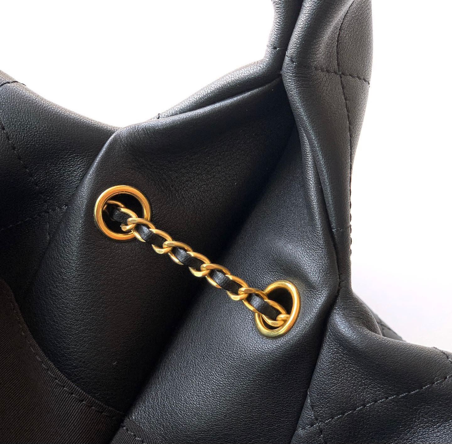 Chanel Maxi Hobo Bag (Black Leather)